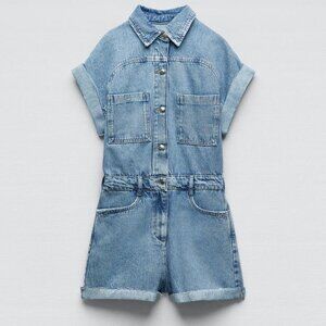 Zara Denim Romper Sz S